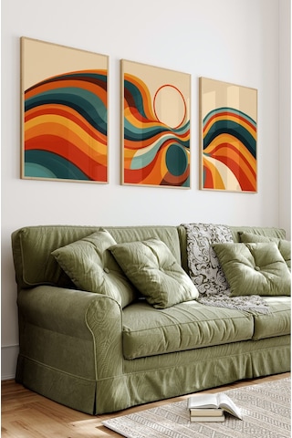 Ahşap Çerçeveli Mdf Tablo Seti Salon Ve Oturma Odası Için Çt3093 42 X 62