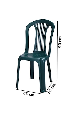 Omnipazar Mt-gf187 Agosto Plastik Bahçe Balkon Sandalye 4'lü Set Yeşil