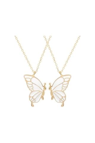 Fastbuy Altın Kore Kelebek Vintage Charm Kolye Kadın Düğün Parti Takı Aksesuarları Altın