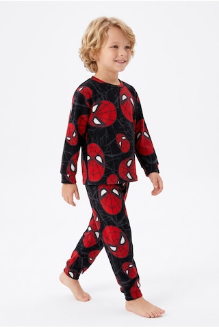 Fidekids Erkek Çocuk Örümcek Desenli Karakterli %100pamuklu Takım Pijama Takımı Lacivert