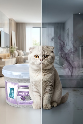 Lavantalı Gri Aktif Karbonlu Bentonit Kedi Kumu 2x10 Lt Güçlü Topaklanan, Koku Kontrolü, Kovalı