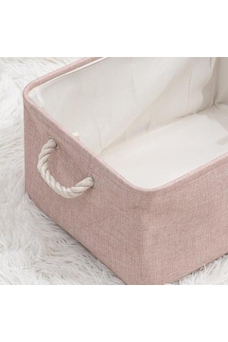 Magideal Suntek Katlanabilir Su Geçirmez Kumaş Saklama Sepeti Pembe S