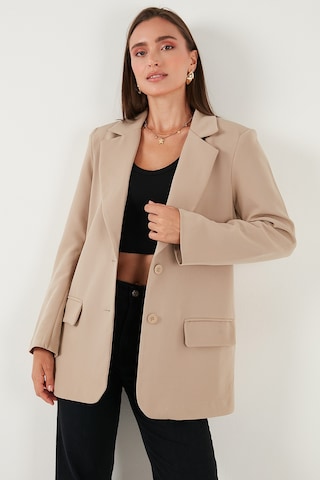 Lela Relaxed Fit Mono Yaka Cepli Blazer Bayan Ceket 611Bc00132 Vizon
