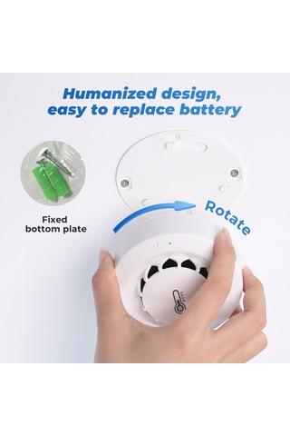 Singree Akıllı Wifi Duman Dedektörü - Sıcaklık/nem Sensörlü, Alexa & Google Uyumlu, Mobil Uyarı