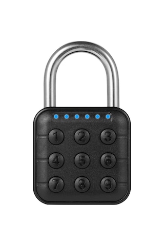 Jokmae Ip67 Su Geçirmez Biyometrik Kilit - Parmak İzi + Bluetooth Açma, 6 Rakamlı Kod, 10 Kullanıcı, Siyah Sy13+ Pil Dahil