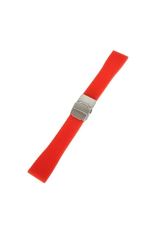 Kırmızı 1. Kalite Kauçuk Silikon Saat Kordonu 20Mm Slikon Kayış 2