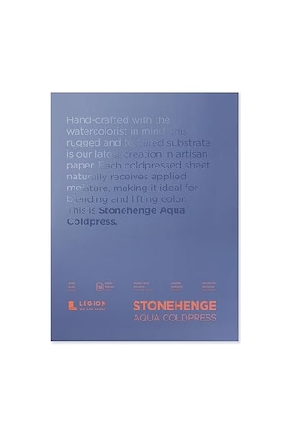 Stonehenge Aqua Suluboya Bloğu, 63,5 Kg, Soğuk Pres, 12 X 16 İnç, 15 Yaprak, Beyaz