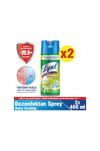 Lysol Dezenfektan Sprey Bahar Ferahlığı 2 x 400 ML