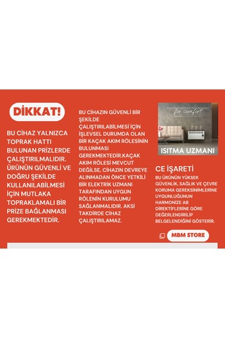 2500 Watt Elektrikli Panel Isıtıcı Manuel Otomatik Termostat Ayaklar,askı Aparatı Dahil Premıum Kalite