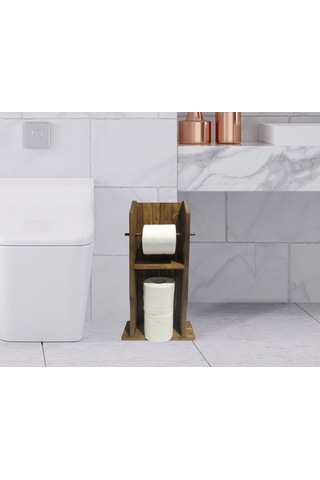 Bk Home Doğal Masif Ahşap Tuvalet Kağıtlığı