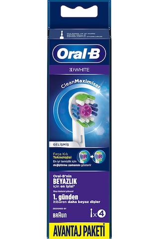 Oral-B 3D White 4'lü Diş Fırçası Yedek Başlığı EB18