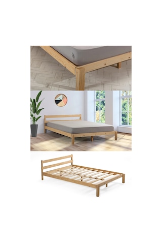 Hayal 90x190 Doğal Masif Çam Ahşap Karyola Montessori Yatak