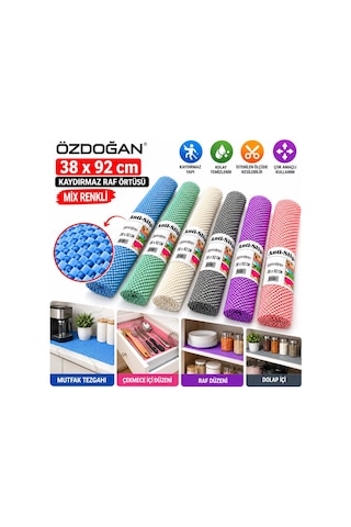Özdoğan Ozd-1081 Halı Kaydırmaz Ve Raf Örtüsü 38x92 Cm Karışık Renkli- 12'li Paket