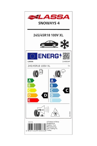 Lassa 245/45 R18 100V XL Snoways 4 M+S Kış Lastiği 2025