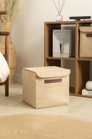 Tidy Jüt Kapaklı Düzenleyici Kutu 30x30cm 6011 Natural