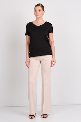 Moda İlgi Kadın Yüksek Bel İspanyol Paça Pantolon 4042 Taş Taş