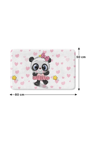 Sevimli Tasarımlı Mikrofiber Banyo Paspası, Kaymaz Taban, Makinede Yıkanabilir 50x80 Çok Renkli