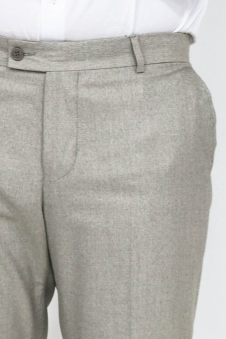 Dar Kesim Kendinden Desenli Krem Erkek Kumaş Pantolon - Wessi Siyah