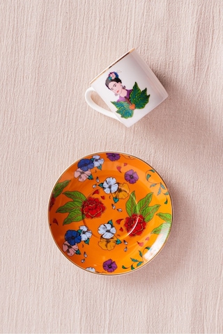 Karaca Frida Kahve Fincanı Ve Tabağı Turuncu 90 Ml
