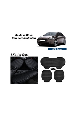 Peugeot 301 2012 Sonrası Siyah Deri Oto Koltuk Minderleri