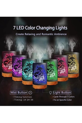 200 Ml Oda Hava Nemlendiricisi Rgb Işık Gece Lambalı Desenli Zama