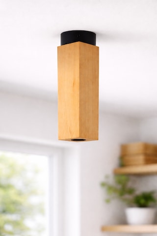 Masif Ahşap Dörtgen Tavan Aydınlatma Modern & Minimal Tasarım 22,5 5,5 Cm Ahşap