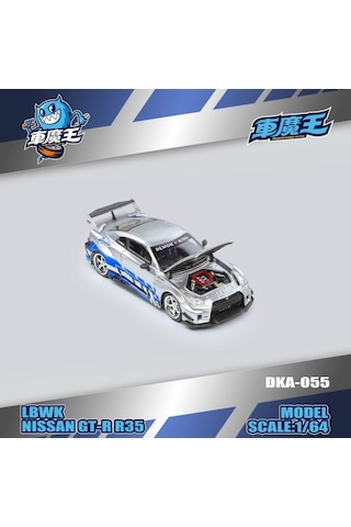 Demon King Auto Nissan Gtr R35 Lbwk Silver Blue 1/64 Pleksi 055