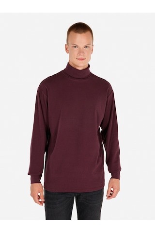 Colin's Colins Normal Kesim Balıkçı Yaka Mor Erkek Uzun Kol Tişört Cl1066054 Mor