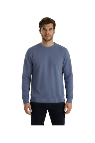 Goffra Erkek Focus Esnek Kumaş Yumuşak Dokulu Günlük Sweatshirt Mavi M401-r0342-03 Mavi