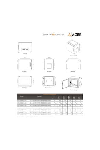 Ager 12u 600x450 Ag-ob12u6045b2-d-a-m1-12u6045 Montajlı Basıc Outdoor Duvar Tıpı Kabınet On Metal Kapak Ikı Adet Kelebek Kılıtlı D-b2 7035 Dıs Ortam