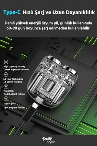 Mini Shaver Traş Makinesi, Seyahat Tıraş Makinesi, Mini Tıraş Makinesi, Erkek, Elektrikli, Mini Tıraş Makinesi, Çift Kafalı Tıraş Makinesi, Erkekler İçin İdeal Hediye, Yolculuk İçin