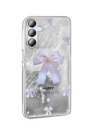 Samsung Uyumlu Galaxy A15 Kılıf Desenli Zore Mep Kapak İncili Fiyonk