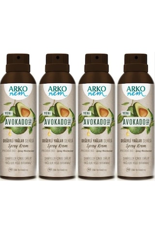 Arko Nem Değerli Yağlar Avokado Sprey Krem 4 x 150 ML