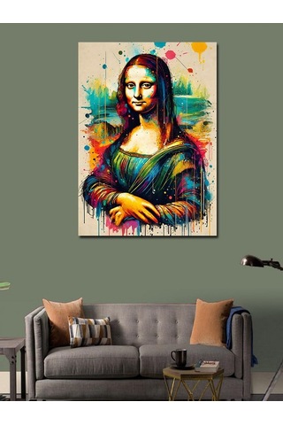 Kanvas Tablo Renk Patlamasıyla Mona Lisa 100cmx140cm