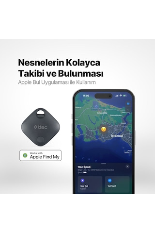 Spoti Apple Lisanslı Bul Uygulaması Uyumlu Sesli Uyarı Bildirimli Akıllı Takip Cihazı