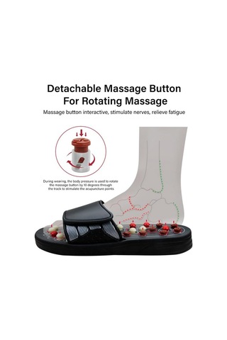 Lichen Refleksoloji Ayak Masajı, Masaj Terliği Sandalet, Siyah