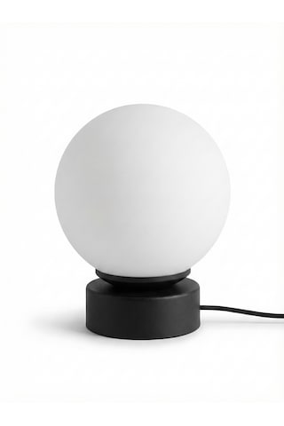 Mono Eskitme Metal Beyaz Cam Küre Masa Lambası Elektrikli Sıcak Işık, Komodin & Salon Aydınlatması Siyah Mono Eskitme Metal Beyaz Cam Küre Masa Lambası Elektrikli Sıcak Işık, Komodin & Salon Aydınlatması Siyah