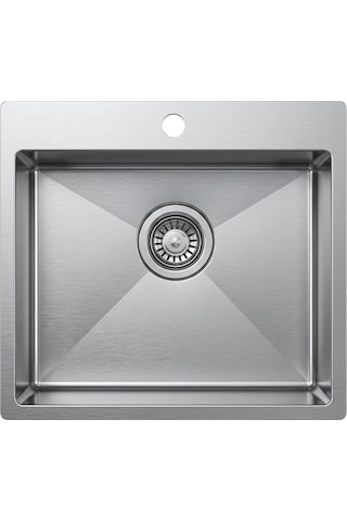 Livinox 40x45 Aynalı Tek Gözlü Pollisajlı Tezgah Üstü Paslanmaz Çelik Eviye Inox