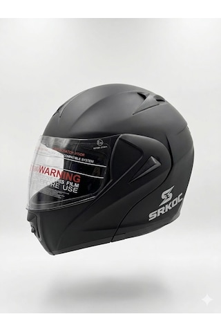 Mat Siyah Motor Kaskı Md 808