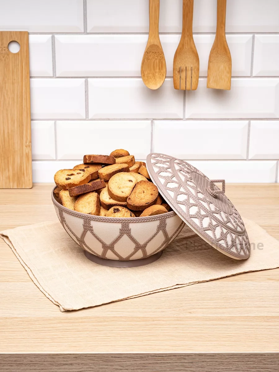 Al'ternativa Kmek Kovası Ve Kapaklı Şekeri Kâsesi Ve Şekerlik 202771298 Açık Bej