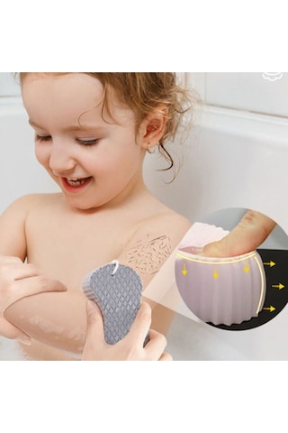 Bebek Peeling Banyo Süngeri Ölü Deri Temizleyici Yumuşak Vücut Kesesi Hassas Ciltler İçin Çok Renkli