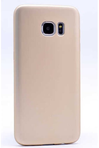 Samsung Galaxy Uyumlu S6 Edge Kılıf Zore Premier Silikon Kapak Gold