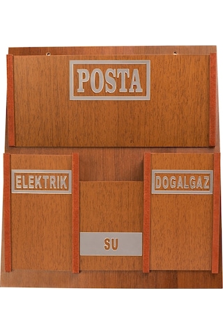 Ahşap Ortak Fatura Ve Posta Kutusu 2 Renk Ceviz Akça (417079355)