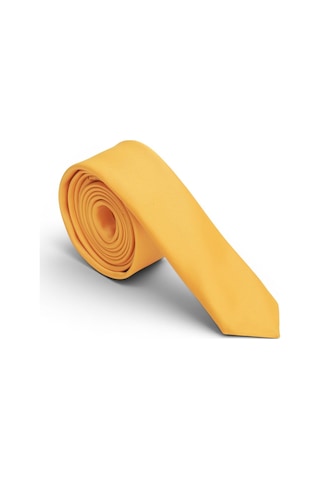 Dwoy Erkek Sarı Saten Kravat 4 Cm Klasik Düz-729