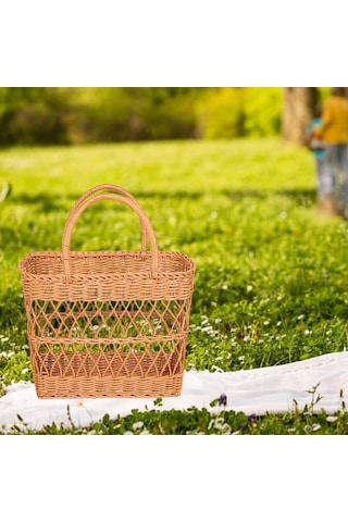 Homyl Piknik Sepeti Saplı Dekor Saklama Düzenleyici Açık Hava Haki