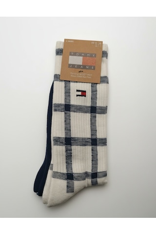 Tommy Hilfiger Th Unı Tj Sock 2p Tartan Uniseks Beyaz Çorap - S701236476