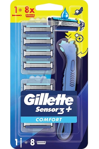 Gillette Sensor 3 Comfort Tıraş Bıçağı + Yedek Başlık 8'li