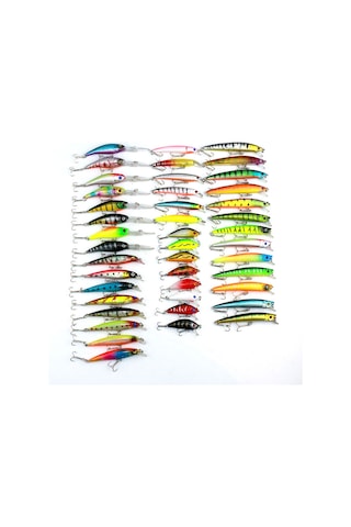 Hengjıa Set002 43 Parça Payet Seti Metal Payetler Sahte Yem Taze Levrek Balıkçılık Yem Seti, Uzunluk: 5 İla 10.5cm, Kutulu