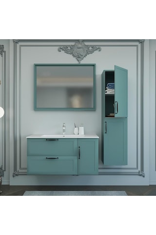 Denko Beyoğlu 35 Cm Mdf Mat Yeşil Banyo Boy Dolabı Yeşil