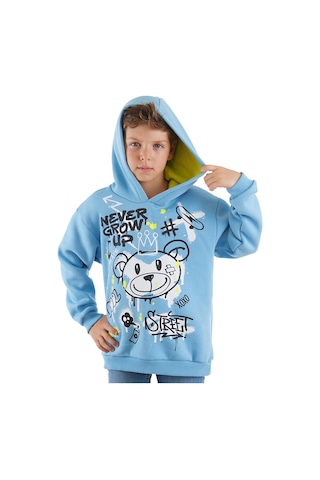 Denokids Mshb&g Cool Bear Erkek Çocuk Sweatshirt Mavi